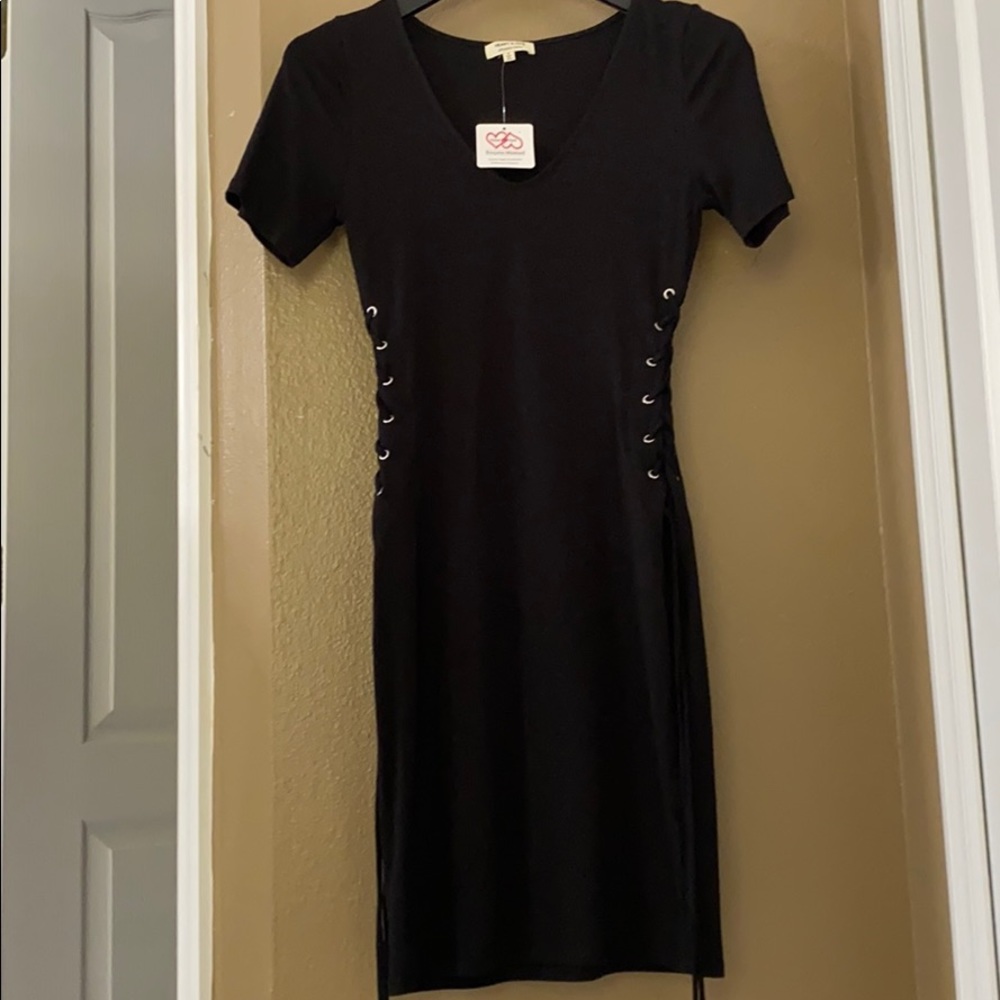 Black Cotton Knot Dress